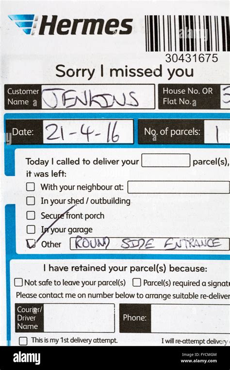 hermes received parcel not for me